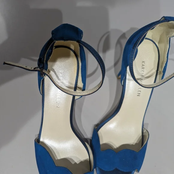 Karen Millen scalloped sandals - teal - size 37 - Picture 7 of 10